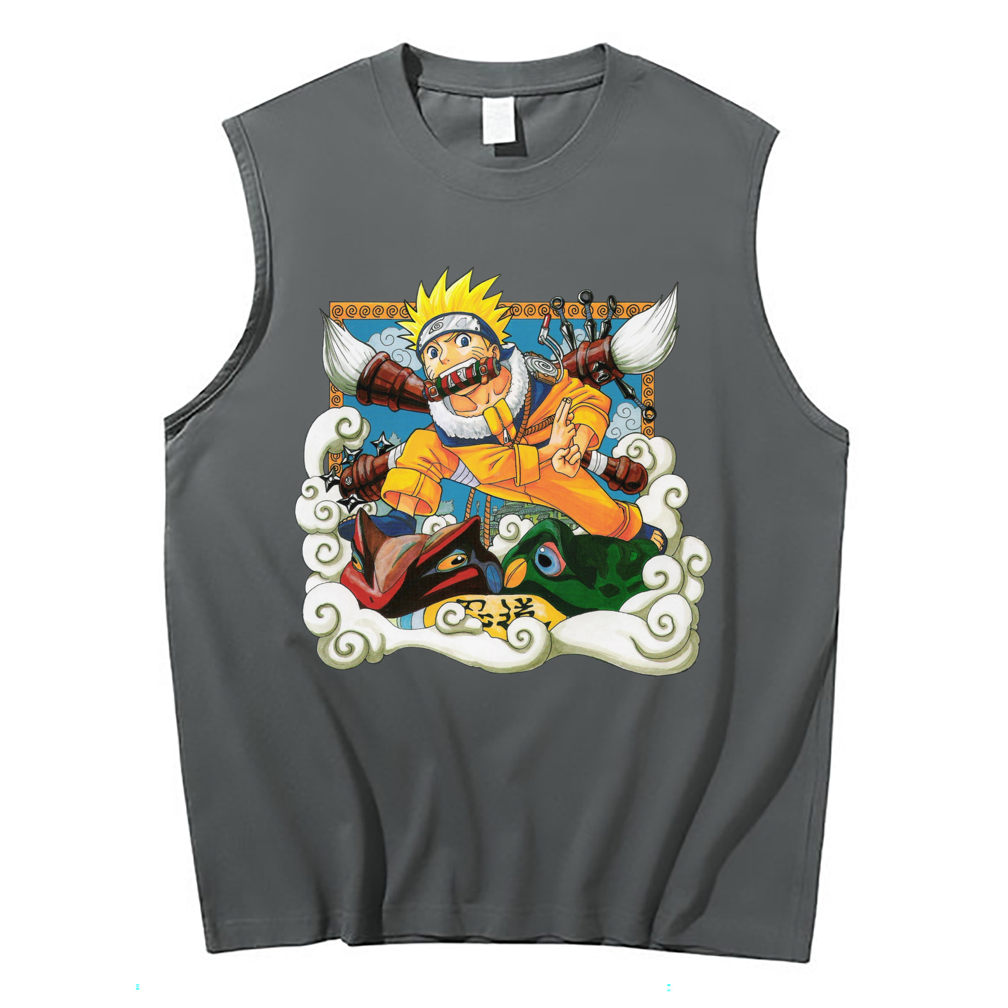 （画像用） NARUTO -ナルト- うずまき ナルト Uzumaki Naruto コットン100％タンクトップ（フロントプリント）